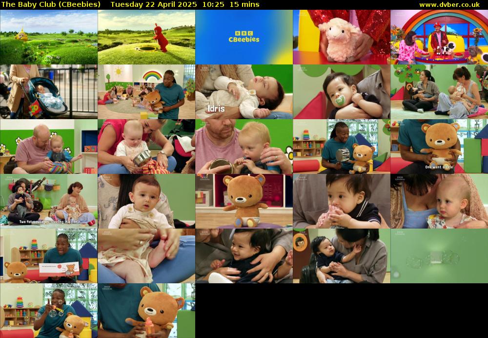 The Baby Club (CBeebies) Tuesday 22 April 2025 10:25 - 10:40