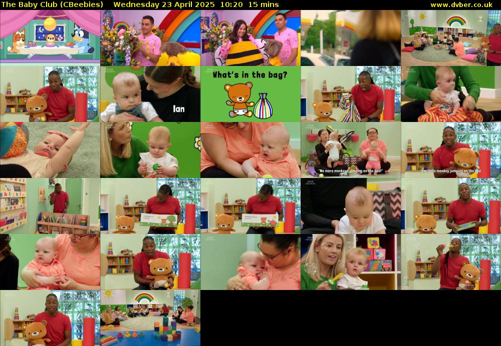 The Baby Club (CBeebies) Wednesday 23 April 2025 10:20 - 10:35