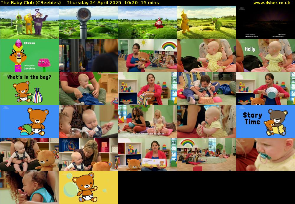The Baby Club (CBeebies) Thursday 24 April 2025 10:20 - 10:35