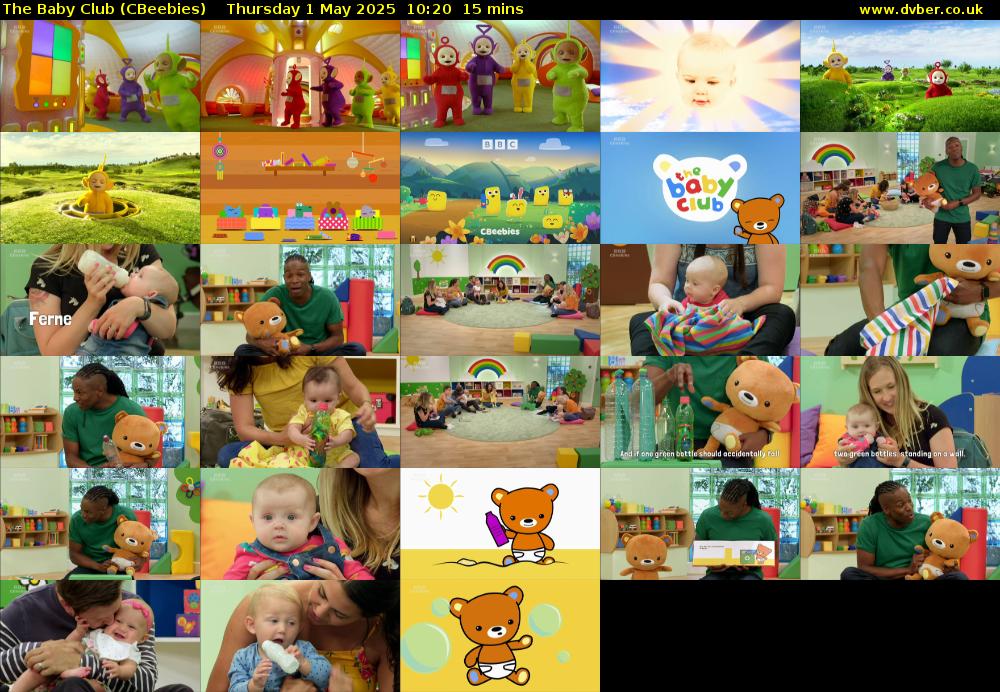 The Baby Club (CBeebies) Thursday 1 May 2025 10:20 - 10:35