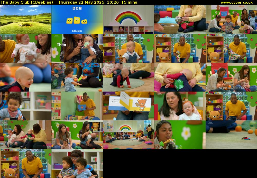 The Baby Club (CBeebies) Thursday 22 May 2025 10:20 - 10:35