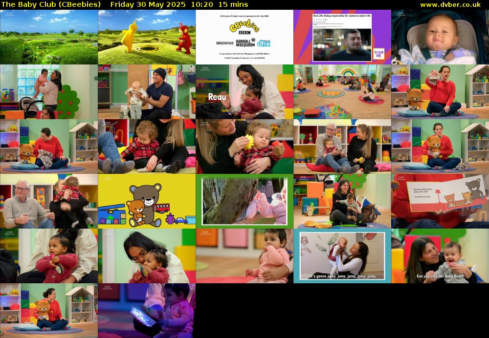 The Baby Club (CBeebies) Friday 30 May 2025 10:20 - 10:35