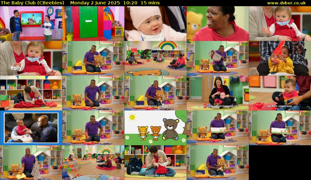 The Baby Club (CBeebies) Monday 2 June 2025 10:20 - 10:35