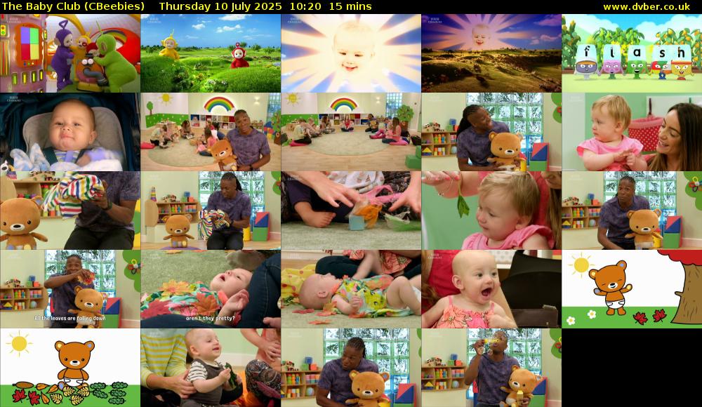 The Baby Club (CBeebies) Thursday 10 July 2025 10:20 - 10:35