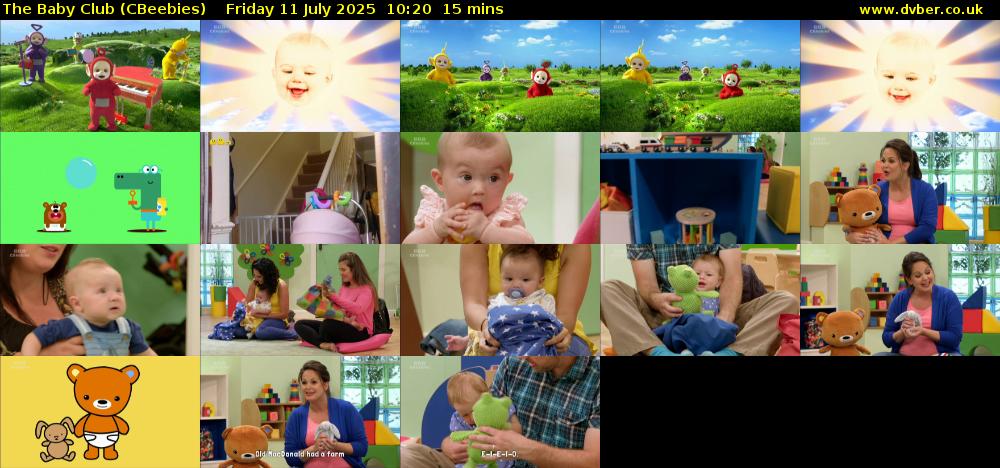 The Baby Club (CBeebies) Friday 11 July 2025 10:20 - 10:35