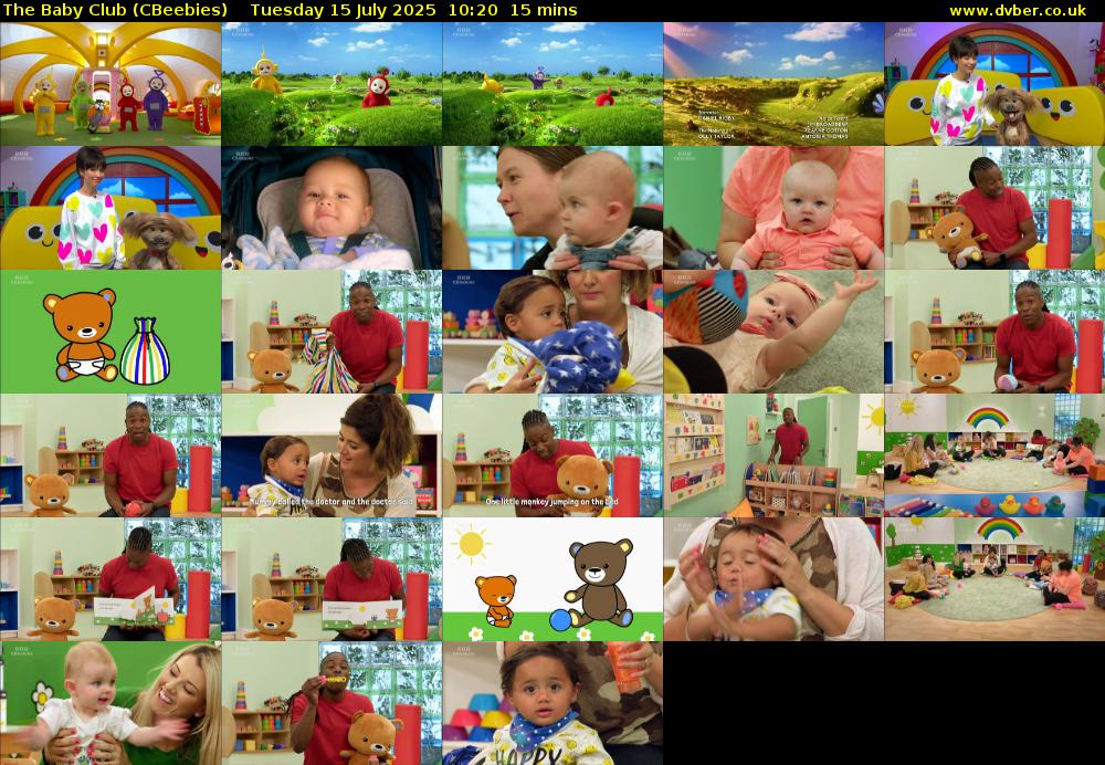 The Baby Club (CBeebies) Tuesday 15 July 2025 10:20 - 10:35