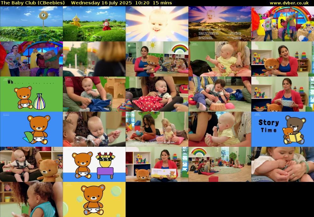 The Baby Club (CBeebies) Wednesday 16 July 2025 10:20 - 10:35