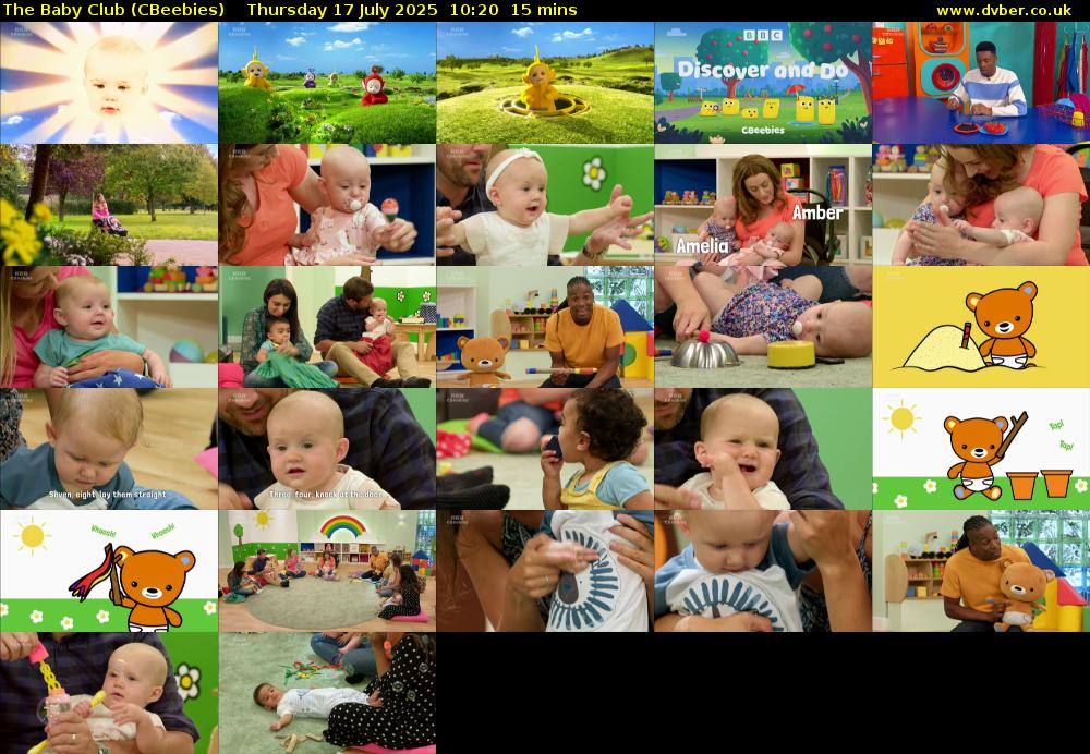 The Baby Club (CBeebies) Thursday 17 July 2025 10:20 - 10:35