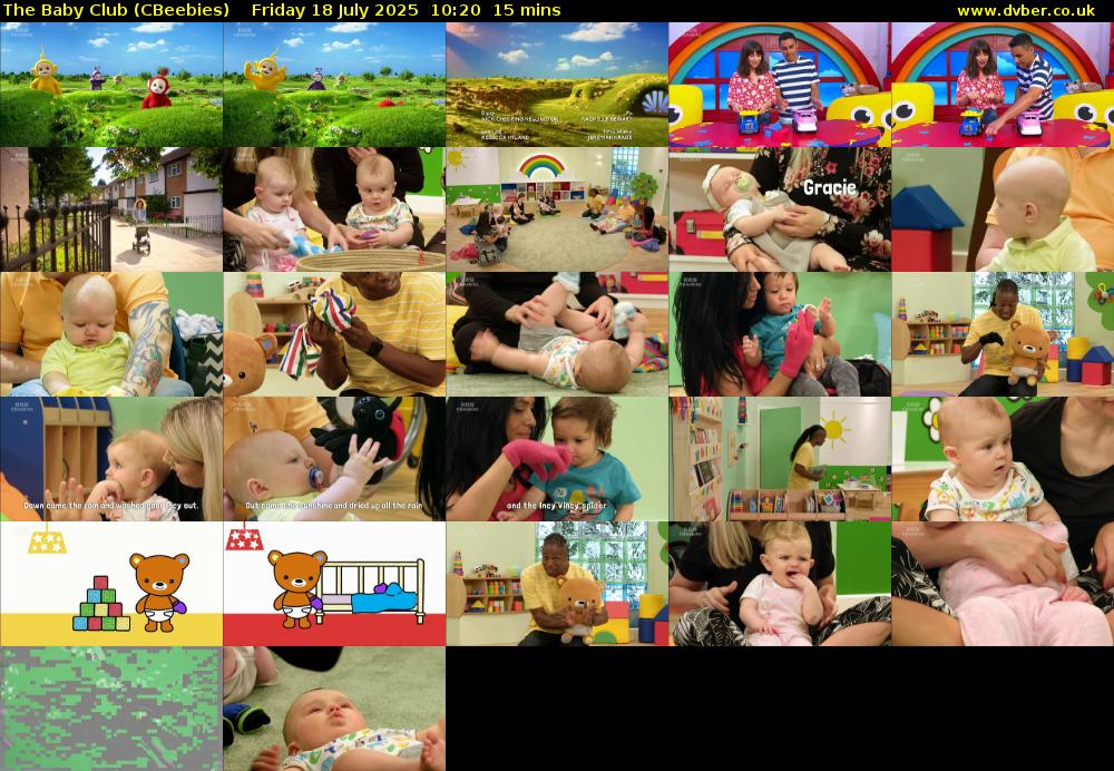 The Baby Club (CBeebies) Friday 18 July 2025 10:20 - 10:35