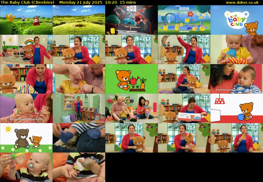 The Baby Club (CBeebies) Monday 21 July 2025 10:20 - 10:35