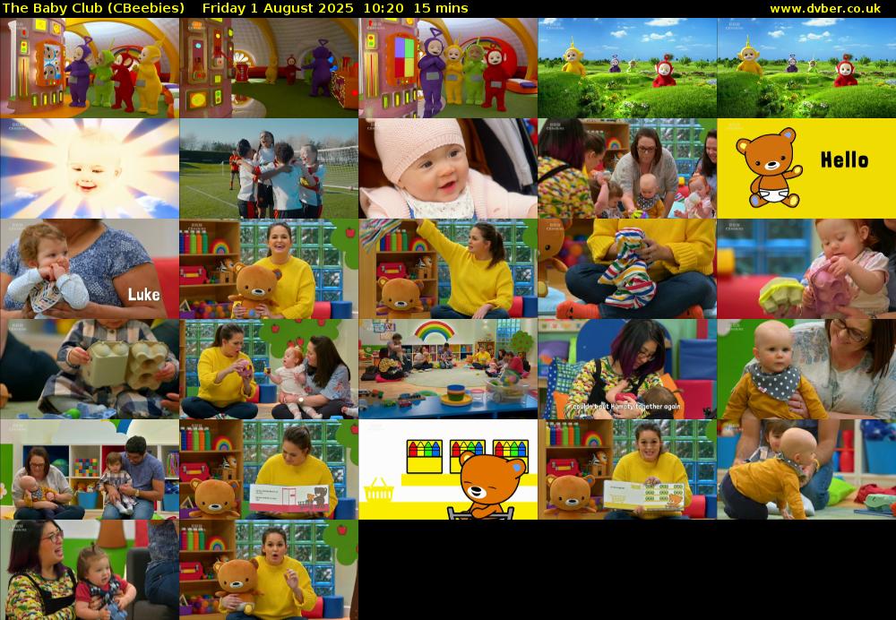 The Baby Club (CBeebies) Friday 1 August 2025 10:20 - 10:35