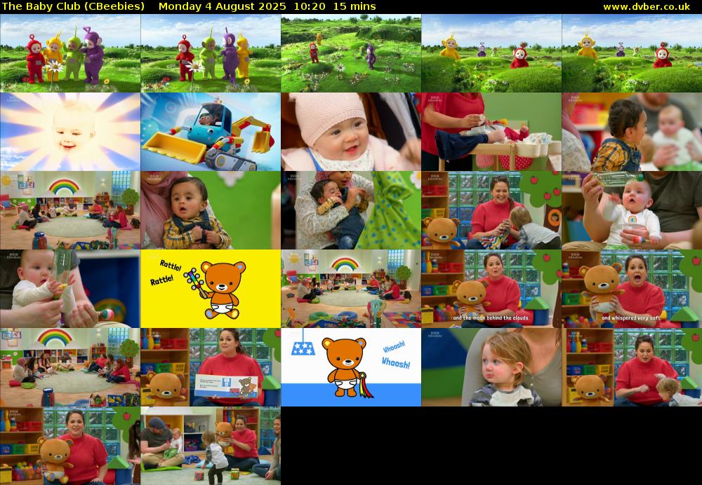 The Baby Club (CBeebies) Monday 4 August 2025 10:20 - 10:35