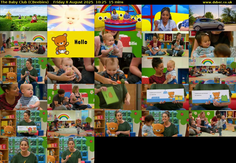 The Baby Club (CBeebies) Friday 8 August 2025 10:25 - 10:40