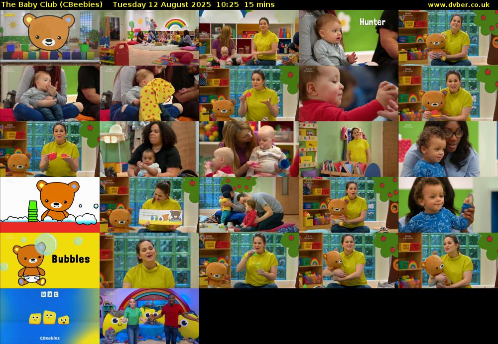 The Baby Club (CBeebies) Tuesday 12 August 2025 10:25 - 10:40