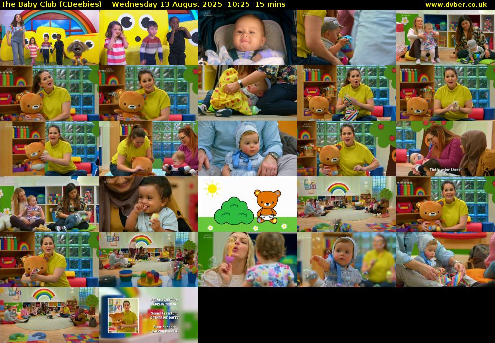 The Baby Club (CBeebies) Wednesday 13 August 2025 10:25 - 10:40