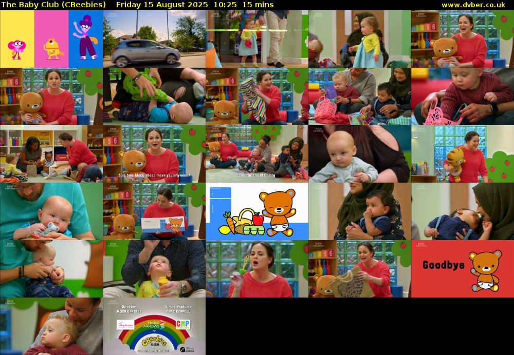 The Baby Club (CBeebies) Friday 15 August 2025 10:25 - 10:40