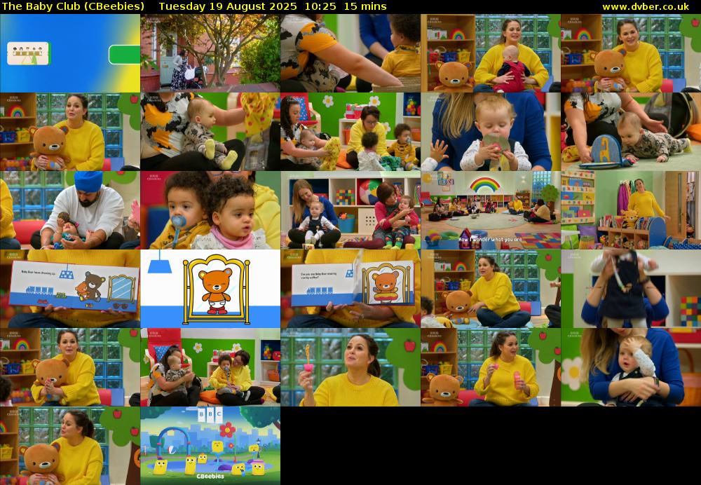 The Baby Club (CBeebies) Tuesday 19 August 2025 10:25 - 10:40