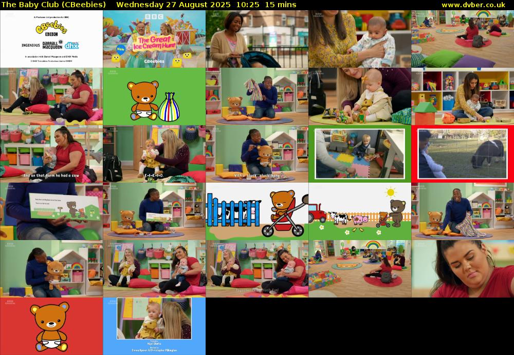The Baby Club (CBeebies) Wednesday 27 August 2025 10:25 - 10:40