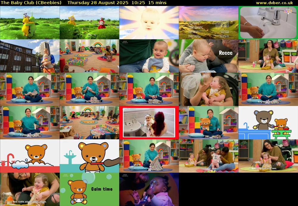 The Baby Club (CBeebies) Thursday 28 August 2025 10:25 - 10:40