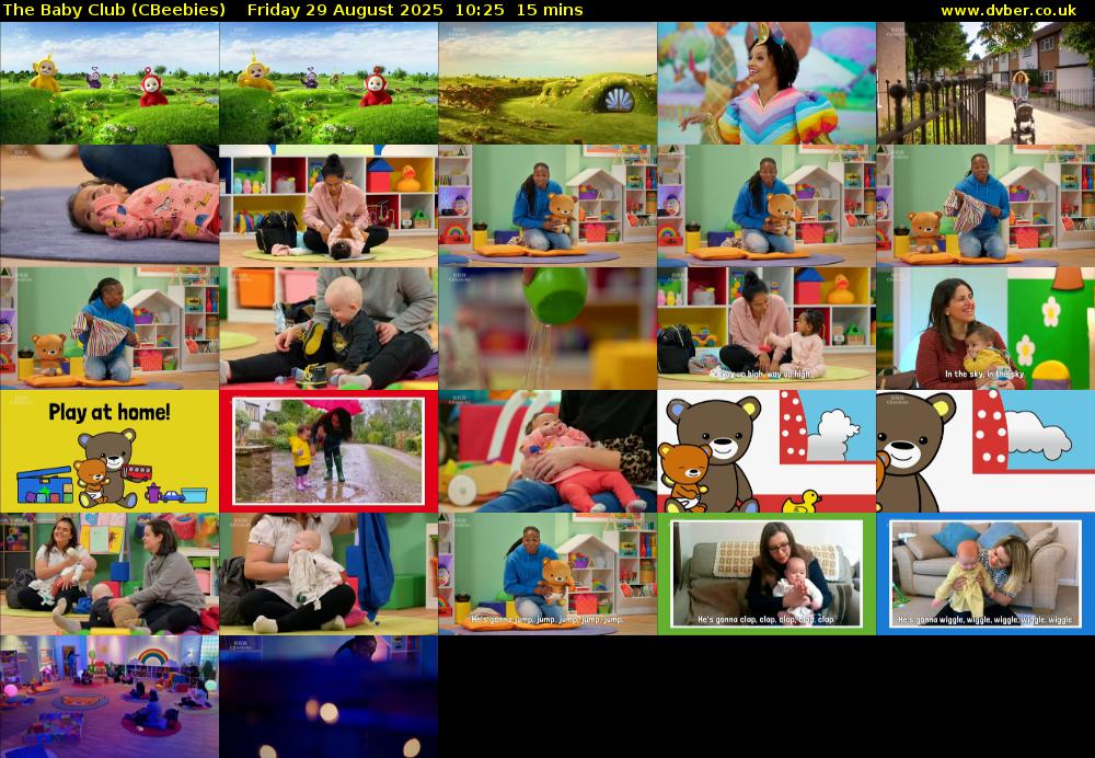 The Baby Club (CBeebies) Friday 29 August 2025 10:25 - 10:40