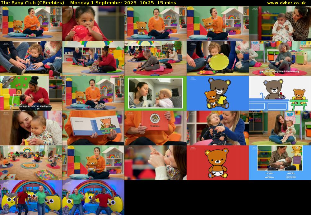 The Baby Club (CBeebies) Monday 1 September 2025 10:25 - 10:40