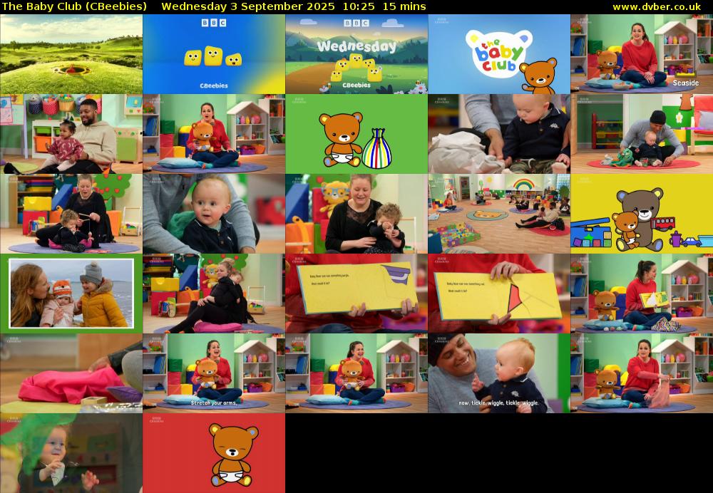 The Baby Club (CBeebies) Wednesday 3 September 2025 10:25 - 10:40