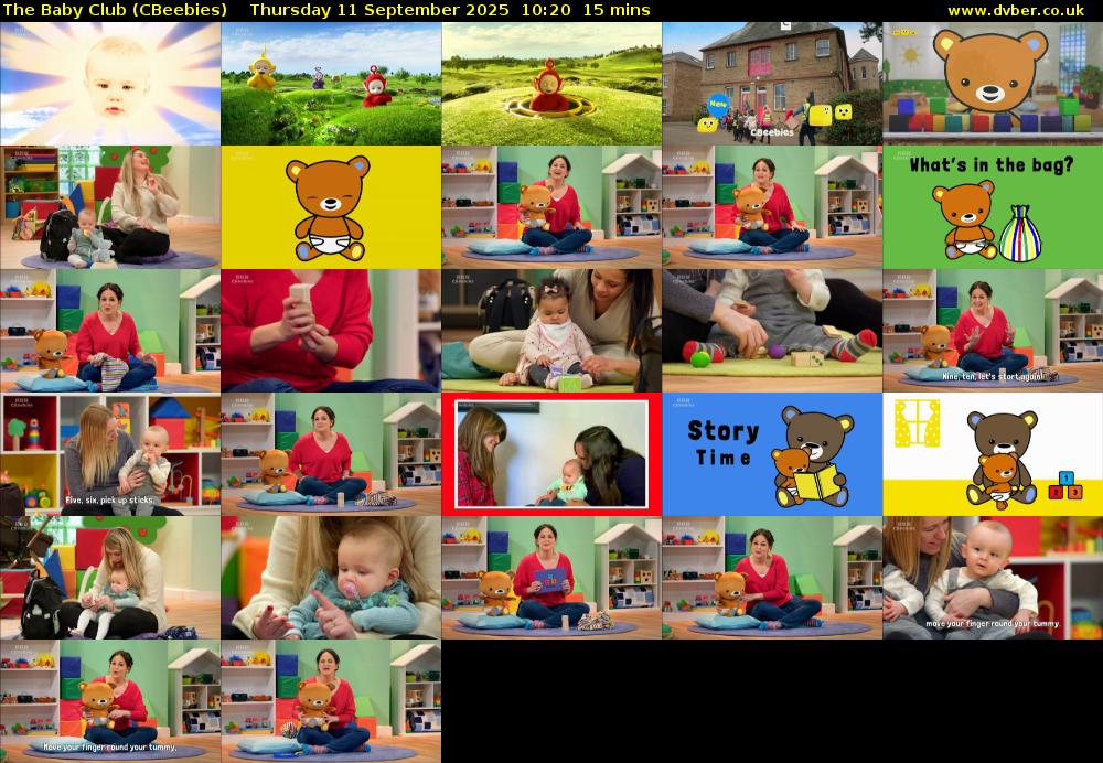 The Baby Club (CBeebies) Thursday 11 September 2025 10:20 - 10:35