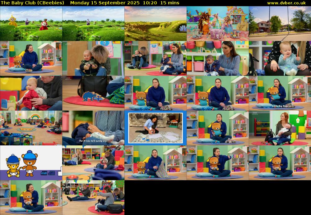 The Baby Club (CBeebies) Monday 15 September 2025 10:20 - 10:35