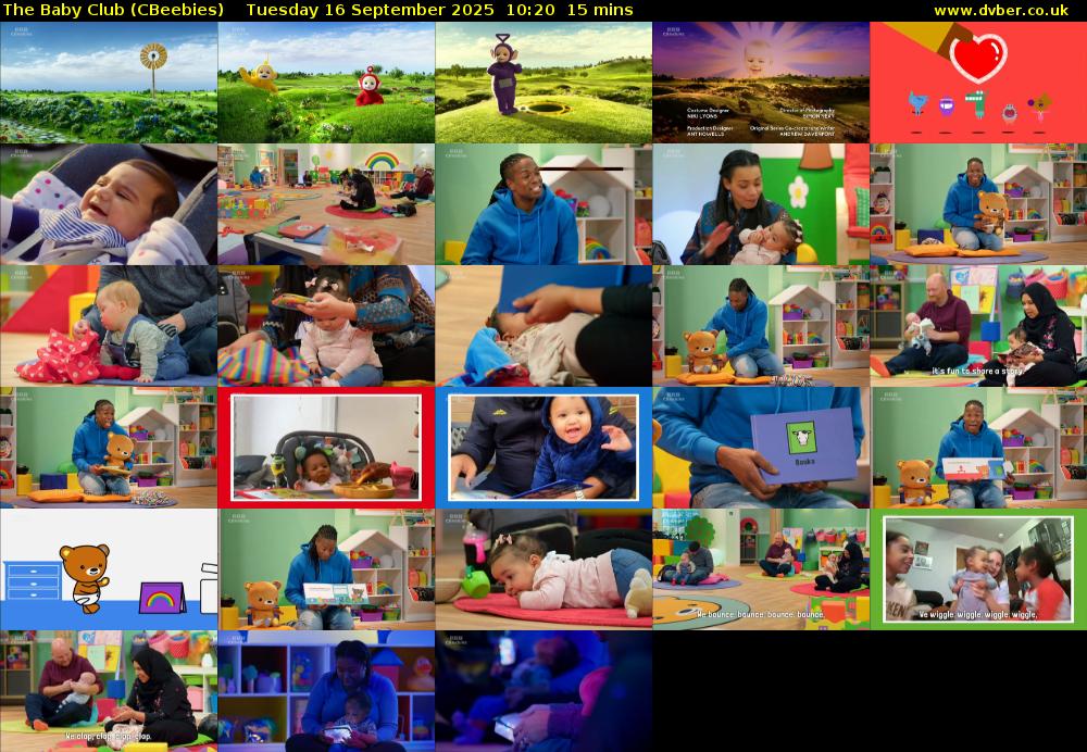 The Baby Club (CBeebies) Tuesday 16 September 2025 10:20 - 10:35