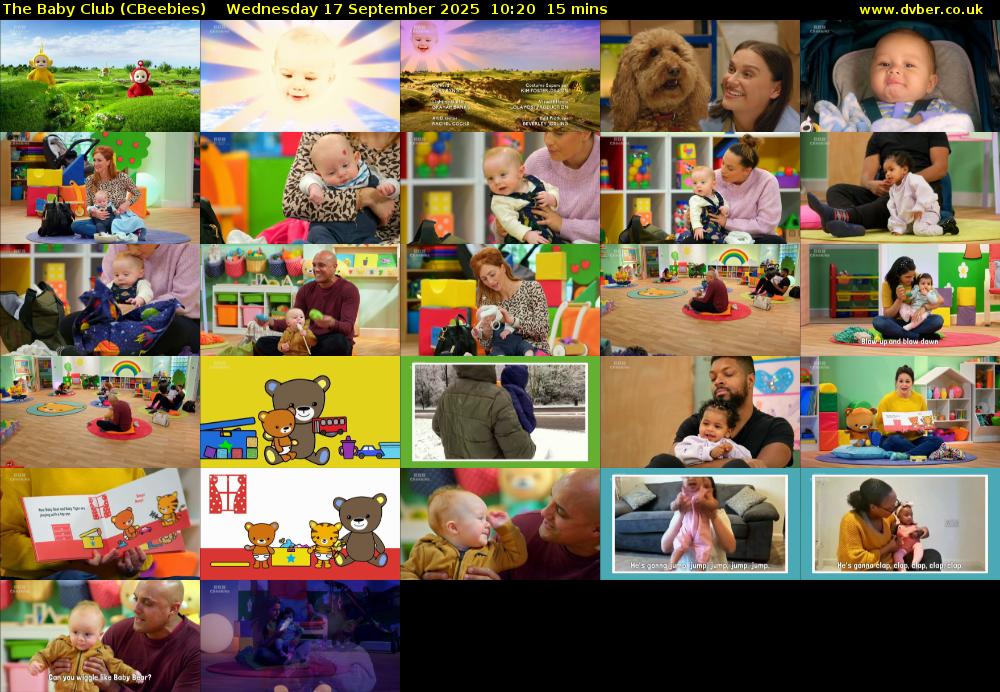 The Baby Club (CBeebies) Wednesday 17 September 2025 10:20 - 10:35