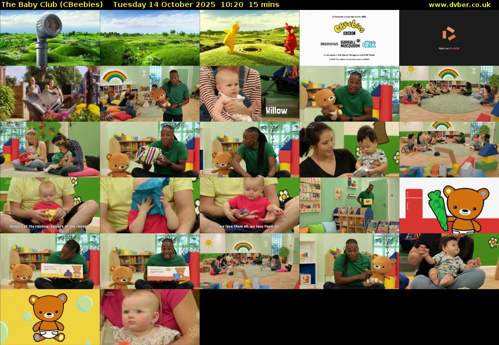 The Baby Club (CBeebies) Tuesday 14 October 2025 10:20 - 10:35