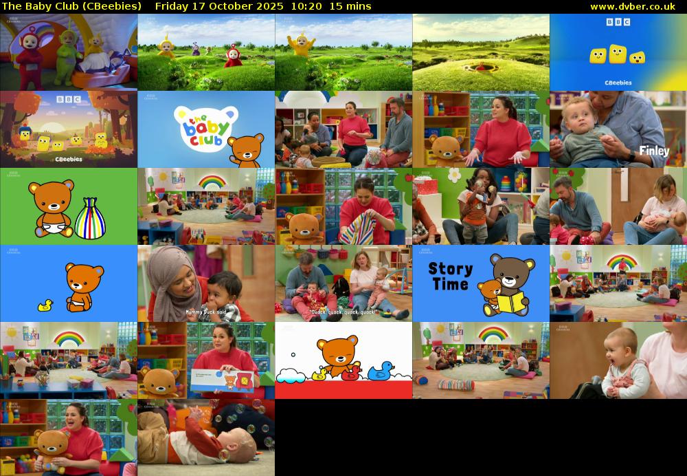 The Baby Club (CBeebies) Friday 17 October 2025 10:20 - 10:35