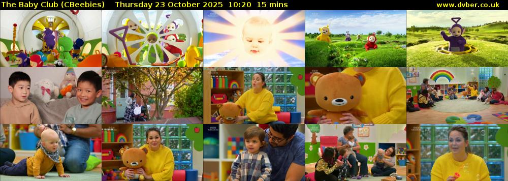 The Baby Club (CBeebies) Thursday 23 October 2025 10:20 - 10:35