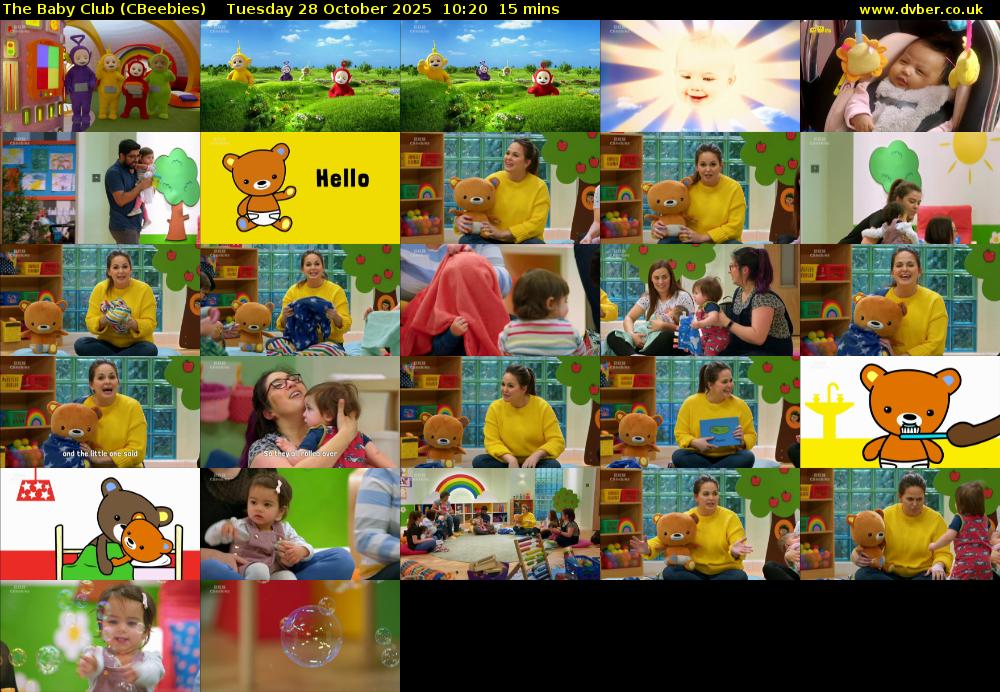 The Baby Club (CBeebies) Tuesday 28 October 2025 10:20 - 10:35