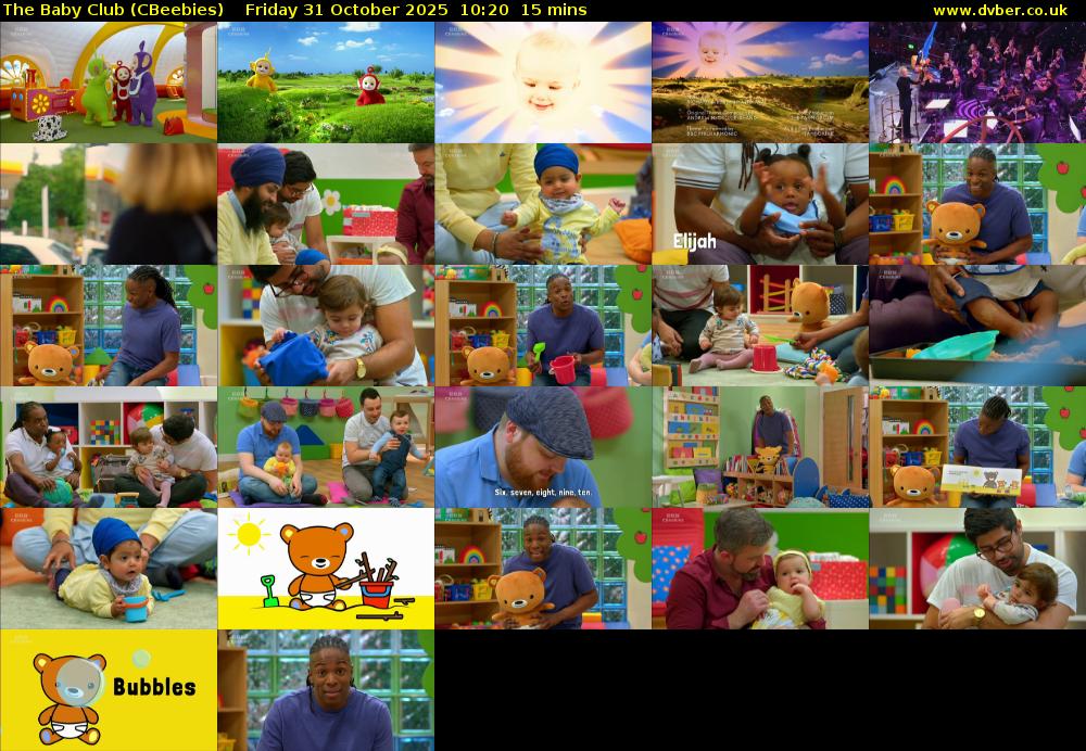 The Baby Club (CBeebies) Friday 31 October 2025 10:20 - 10:35
