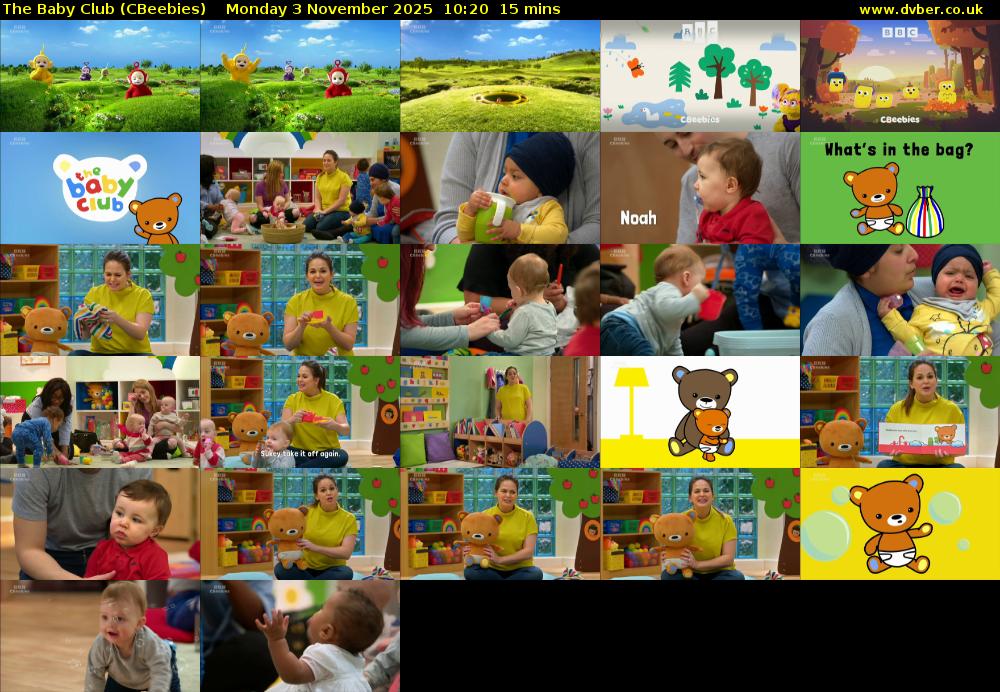 The Baby Club (CBeebies) Monday 3 November 2025 10:20 - 10:35