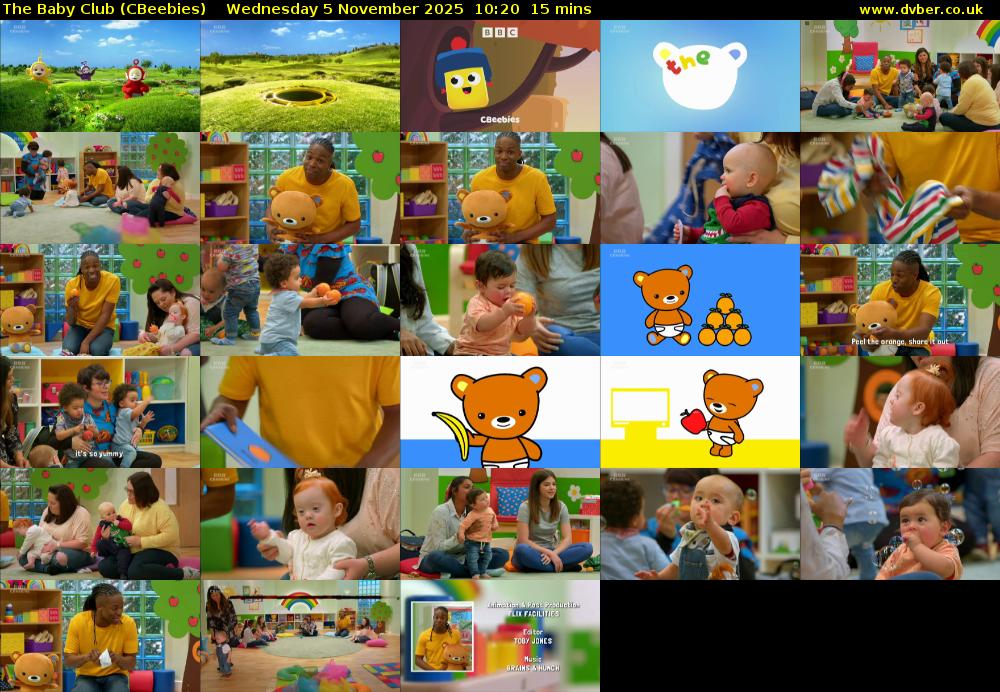 The Baby Club (CBeebies) Wednesday 5 November 2025 10:20 - 10:35