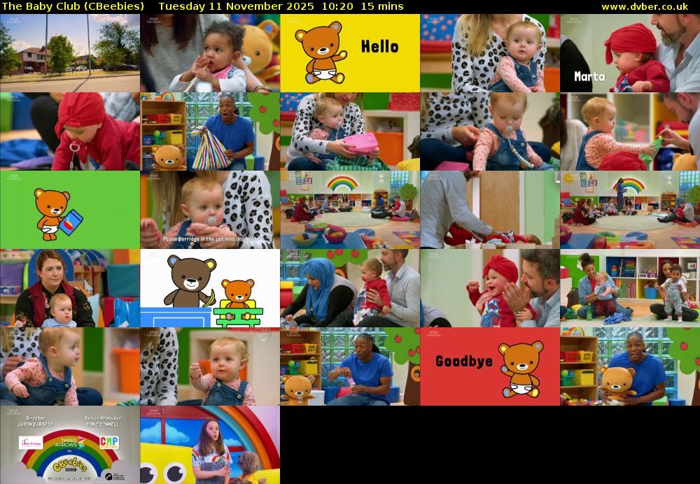The Baby Club (CBeebies) Tuesday 11 November 2025 10:20 - 10:35