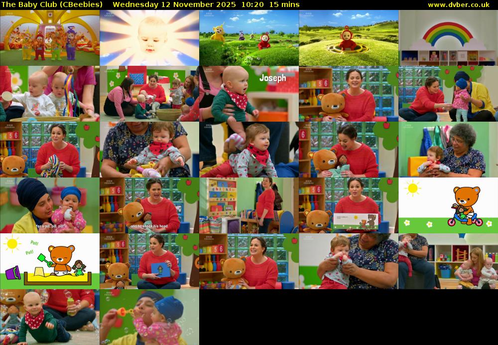 The Baby Club (CBeebies) Wednesday 12 November 2025 10:20 - 10:35