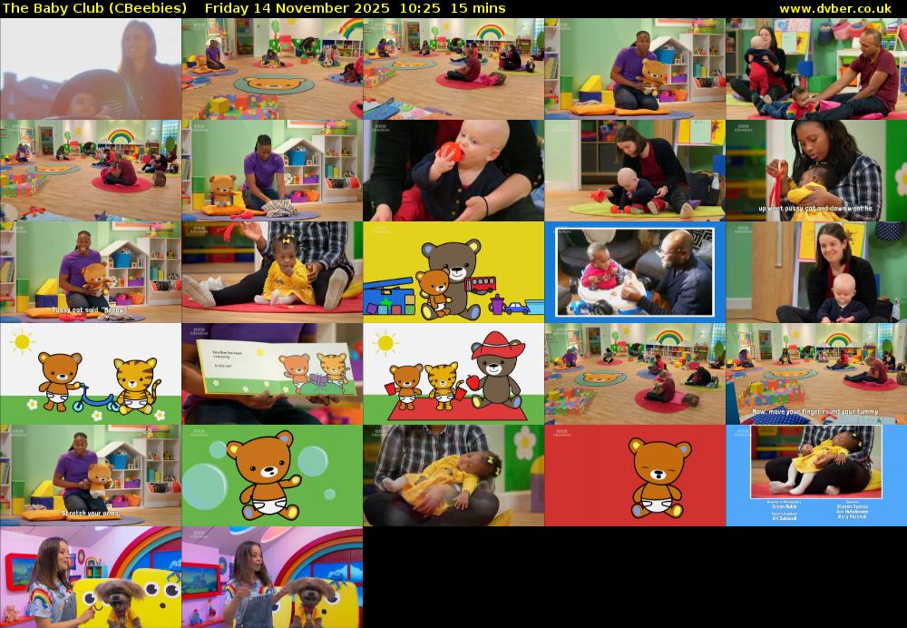 The Baby Club (CBeebies) Friday 14 November 2025 10:25 - 10:40