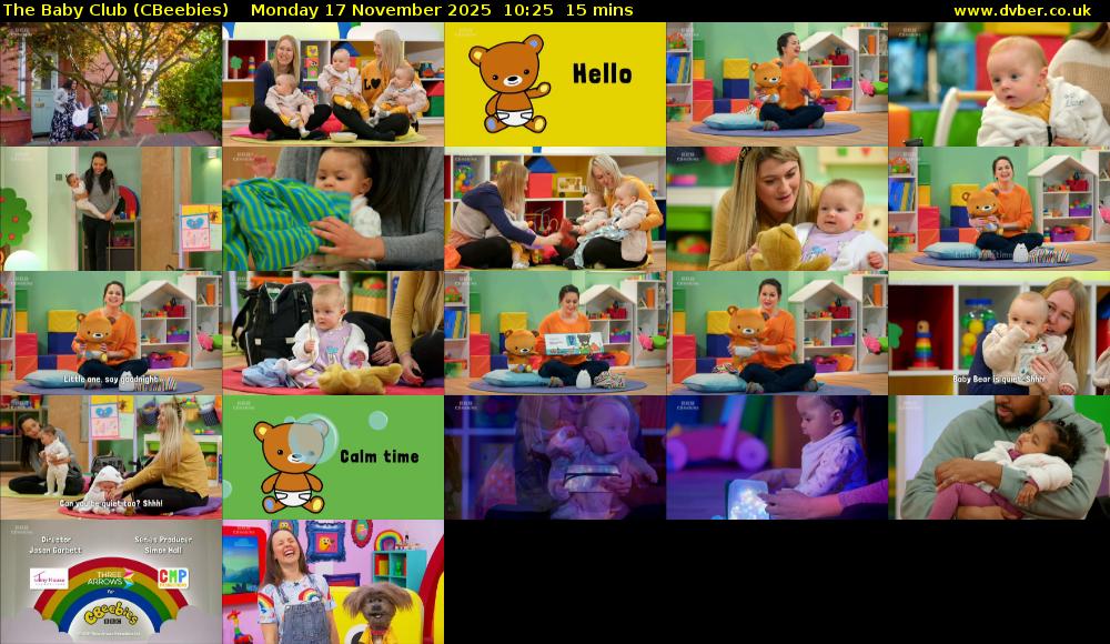 The Baby Club (CBeebies) Monday 17 November 2025 10:25 - 10:40