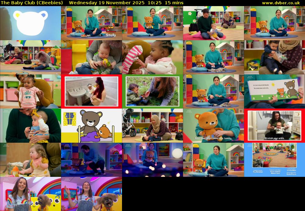 The Baby Club (CBeebies) Wednesday 19 November 2025 10:25 - 10:40