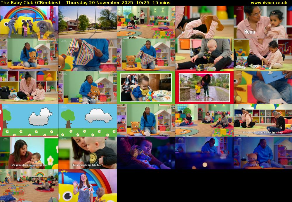 The Baby Club (CBeebies) Thursday 20 November 2025 10:25 - 10:40