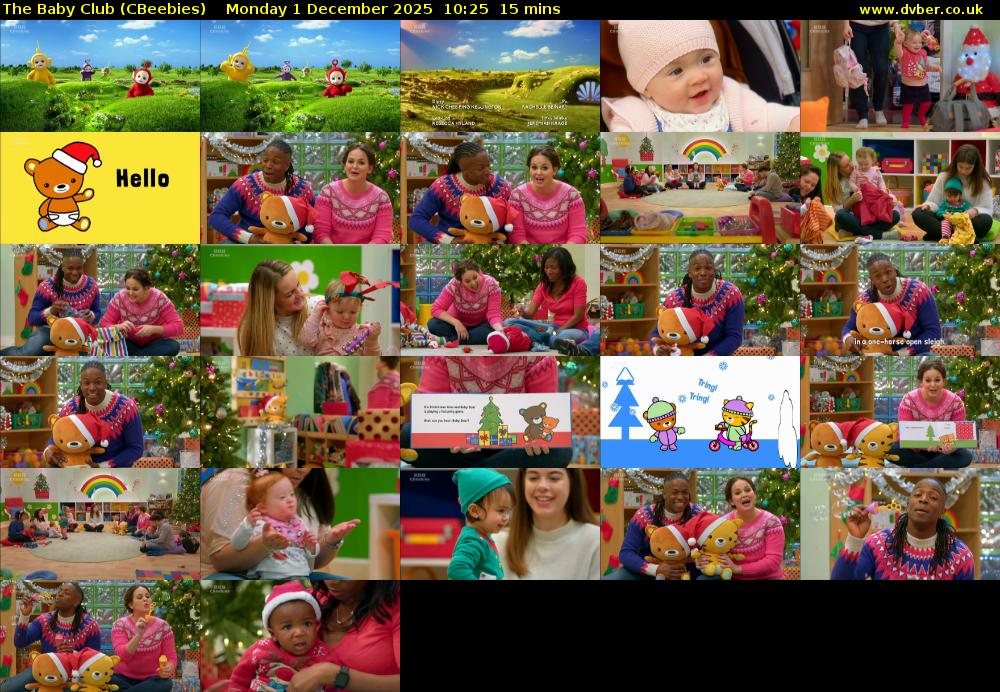 The Baby Club (CBeebies) Monday 1 December 2025 10:25 - 10:40