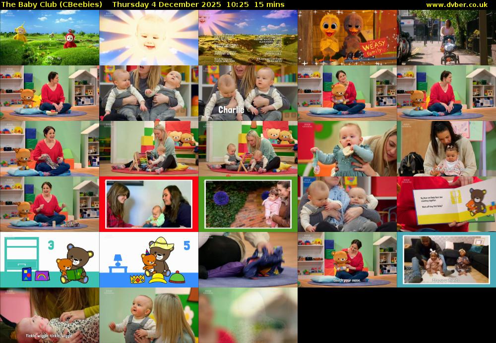 The Baby Club (CBeebies) Thursday 4 December 2025 10:25 - 10:40