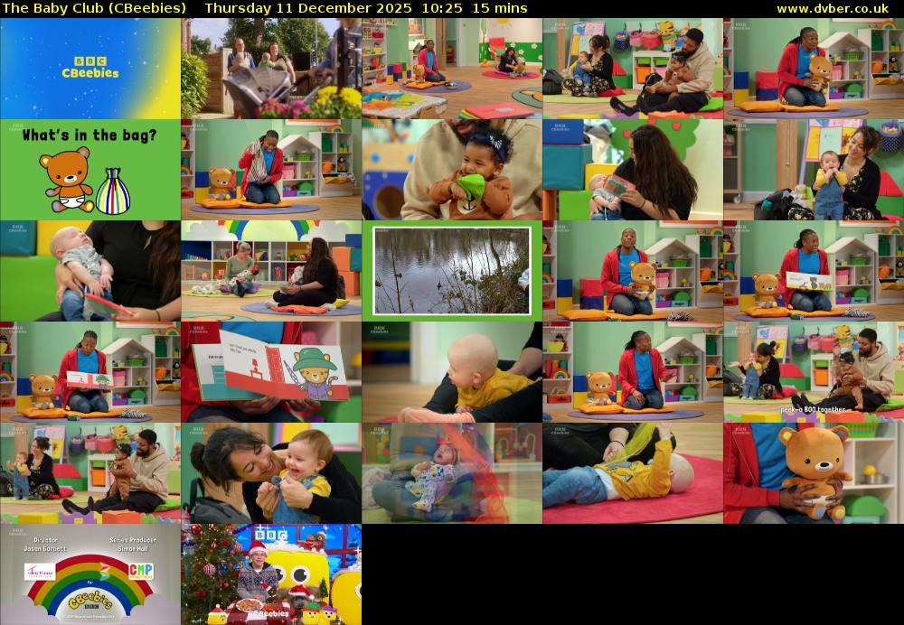 The Baby Club (CBeebies) Thursday 11 December 2025 10:25 - 10:40