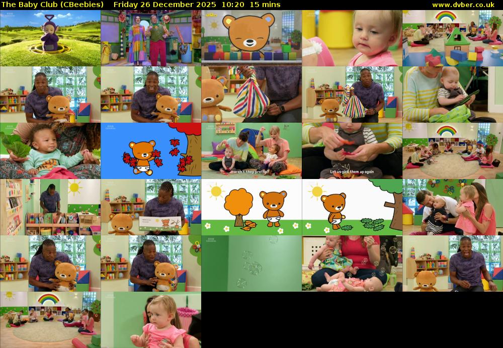The Baby Club (CBeebies) Friday 26 December 2025 10:20 - 10:35
