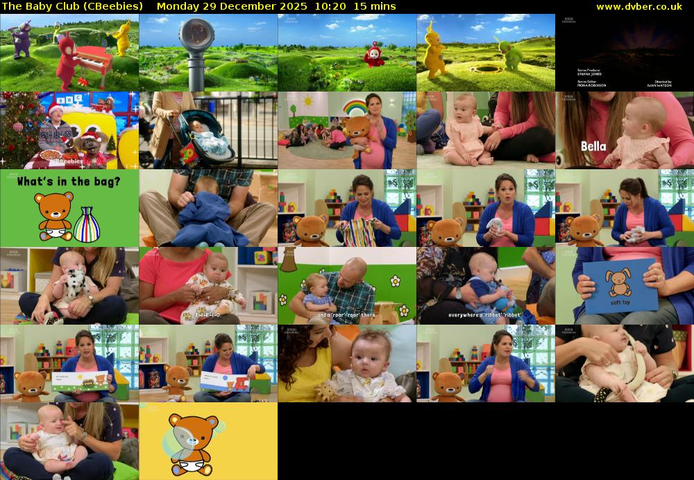The Baby Club (CBeebies) Monday 29 December 2025 10:20 - 10:35