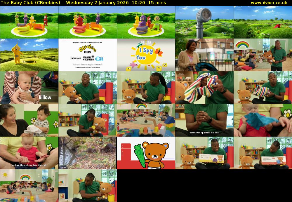 The Baby Club (CBeebies) Wednesday 7 January 2026 10:20 - 10:35
