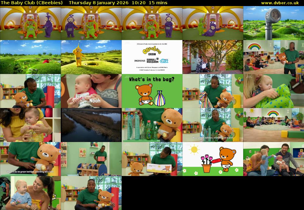The Baby Club (CBeebies) Thursday 8 January 2026 10:20 - 10:35